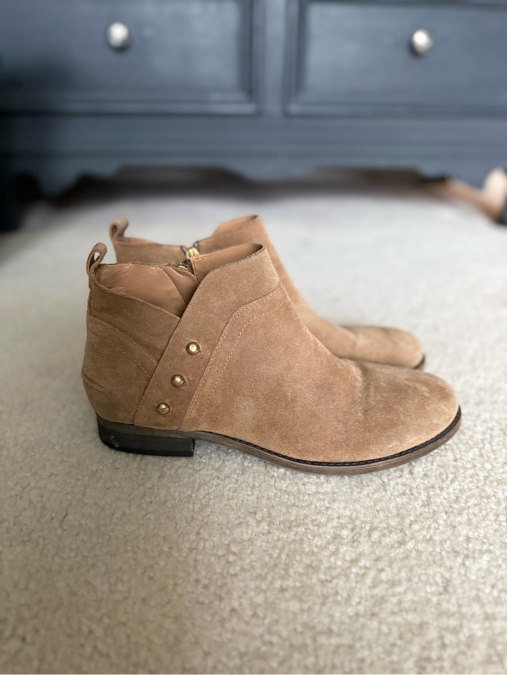 Franco Sarto Tan Suede Chukka Booties